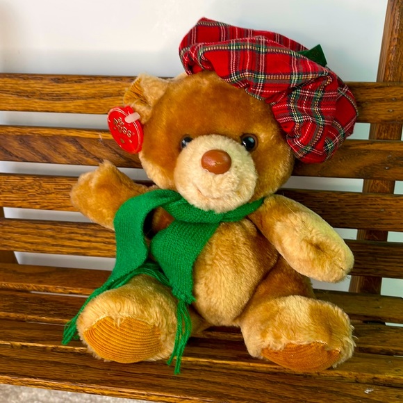 Russ Toys Vtg 97s Plush Bear 7 Russ Stuffed Animal With Scarf And